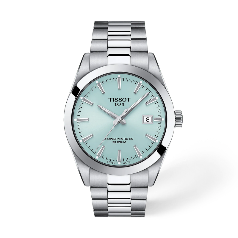 T127.407.11.351.00 — Vista frontal del reloj Tissot Gentleman 40mm con sombra
