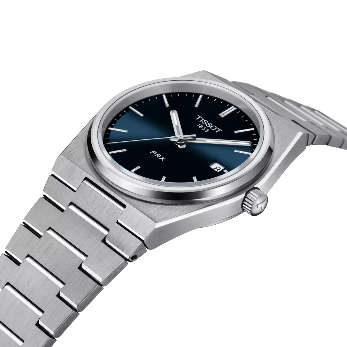 Reloj Tissot PRX 40mm Cuarzo Hombre Azul T137.410.11.041.00 – detalle de esfera y acabados