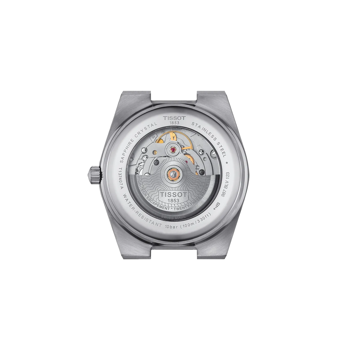 Reloj Tissot PRX Powermatic 80 40 mm Automático Verde claro T137.407.11.091.01 – vista posterior