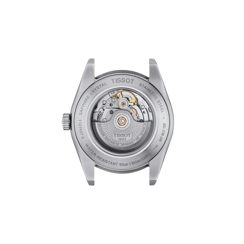 T127.407.11.091.01 — Vista posterior de la caja del reloj Tissot Gentleman 40mm