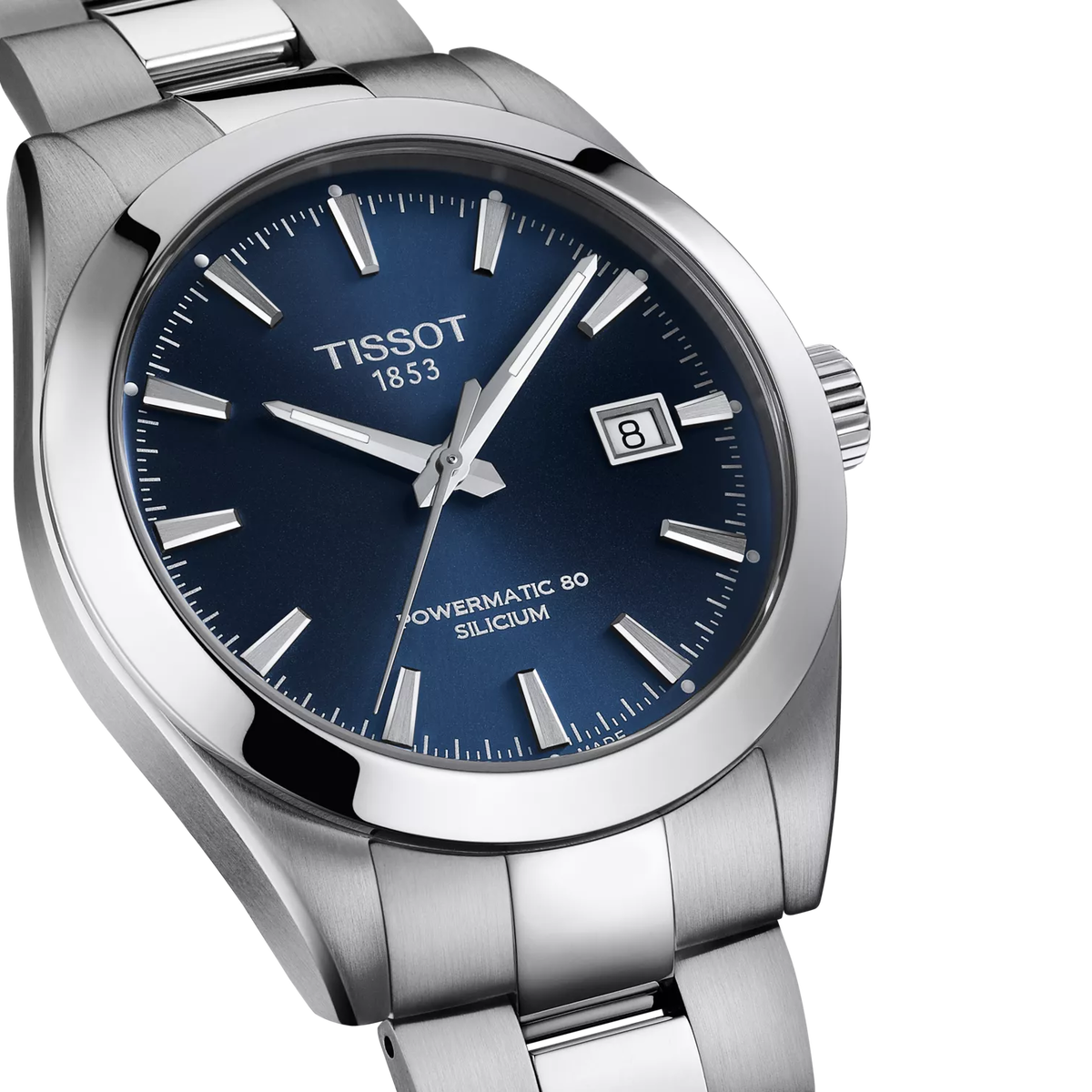 Reloj Tissot Gentleman Powermatic 80 40mm Automático Hombre Azul T127.407.11.041.00 – detalle de esfera y acabados