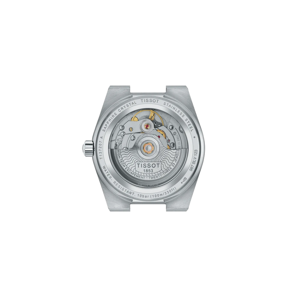Reloj Tissot PRX Powermatic 80 35 mm Automático Azul hielo T137.207.11.351.00 – vista posterior