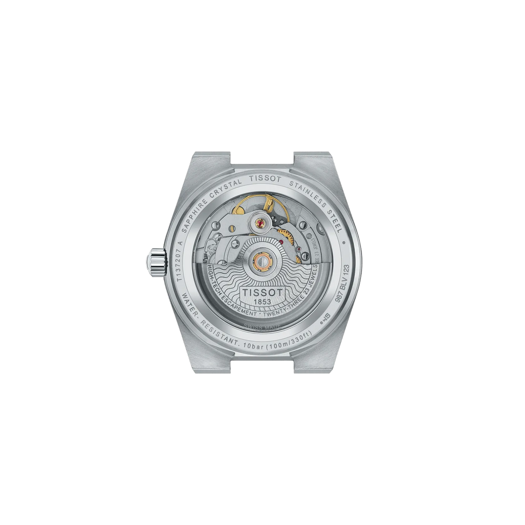 Reloj Tissot PRX Powermatic 80 35 mm Automático Nácar blanco T137.207.11.111.00 – vista posterior