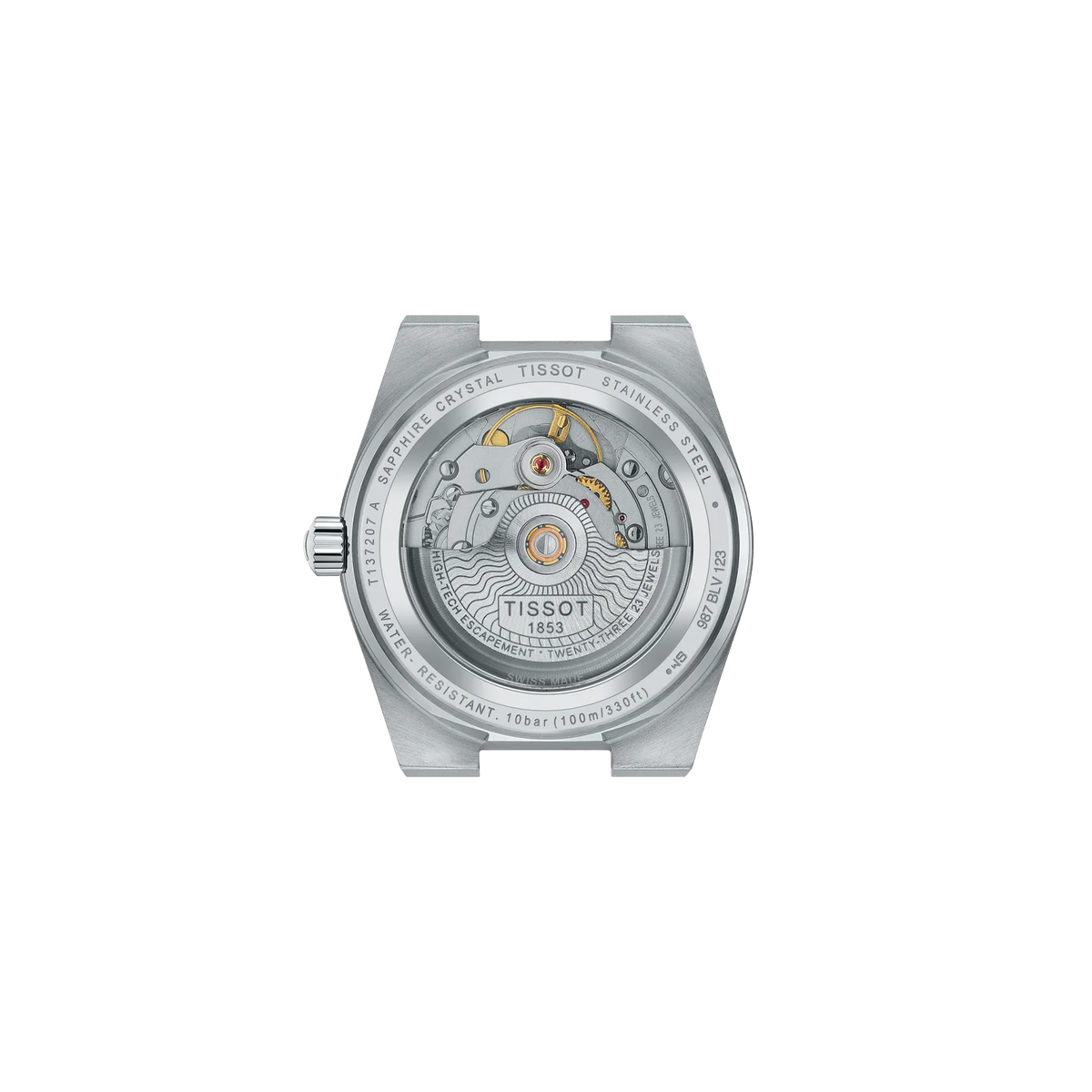 Reloj Tissot PRX Powermatic 80 35 mm Automático Nácar blanco T137.207.11.111.00 – vista posterior