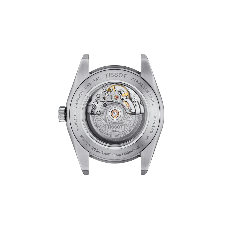 T127.407.11.351.00 — Vista posterior de la caja del reloj Tissot Gentleman 40mm