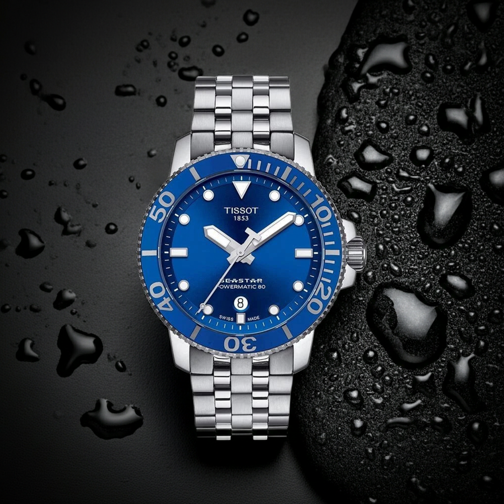 Montre Tissot Seastar 1000 Powermatic 80 43mm Automatique Homme Bleue T120.407.11.041.00