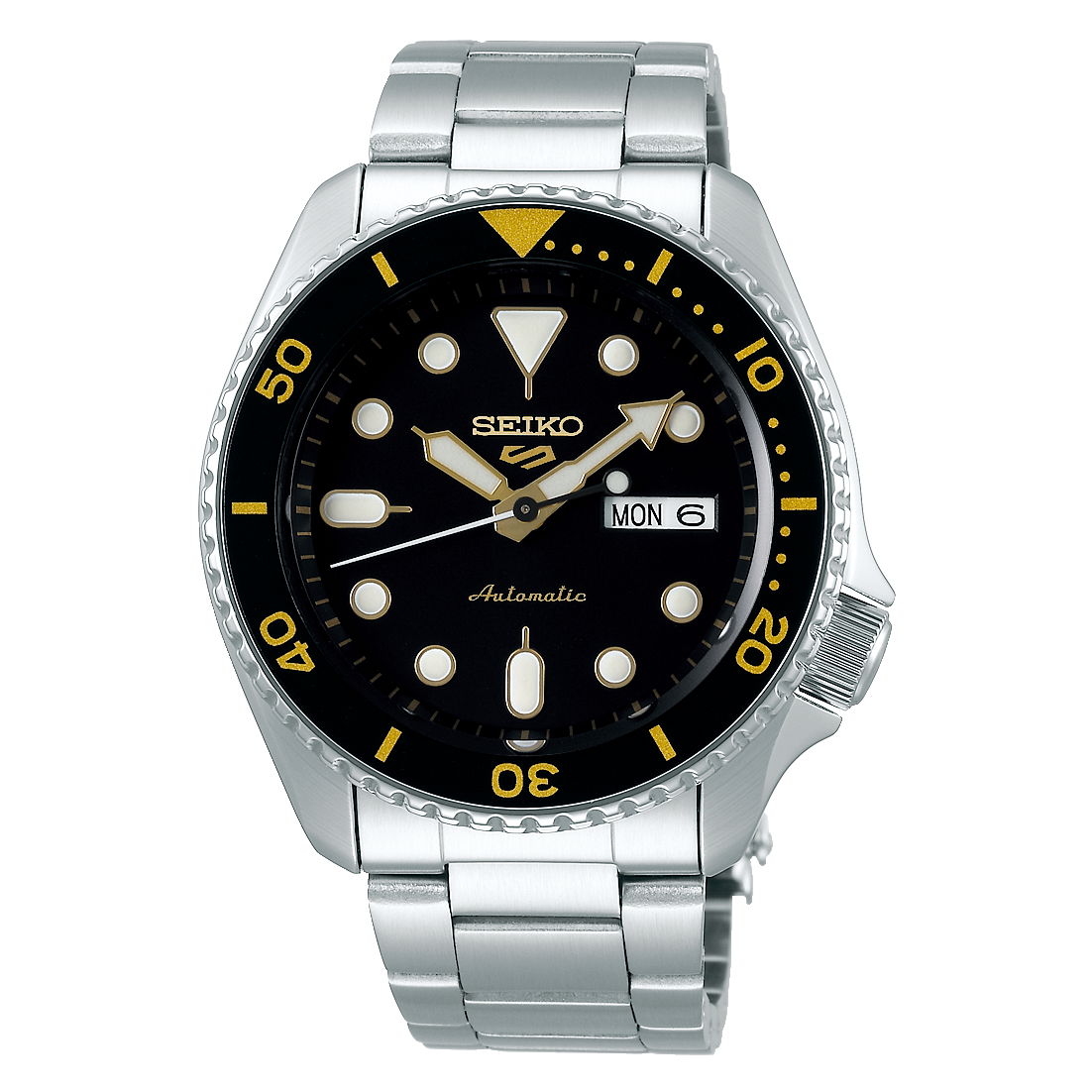Reloj Seiko 5 Sports SRPD57K1 Automático Hombre Negro Dorado 42,5 mm