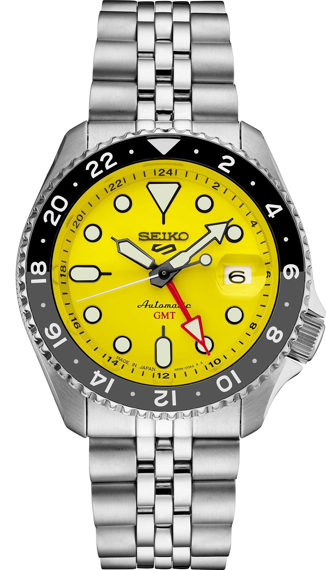 Reloj Seiko 5 Sports GMT SSK017K1 Automático Hombre Amarillo 42,5 mm