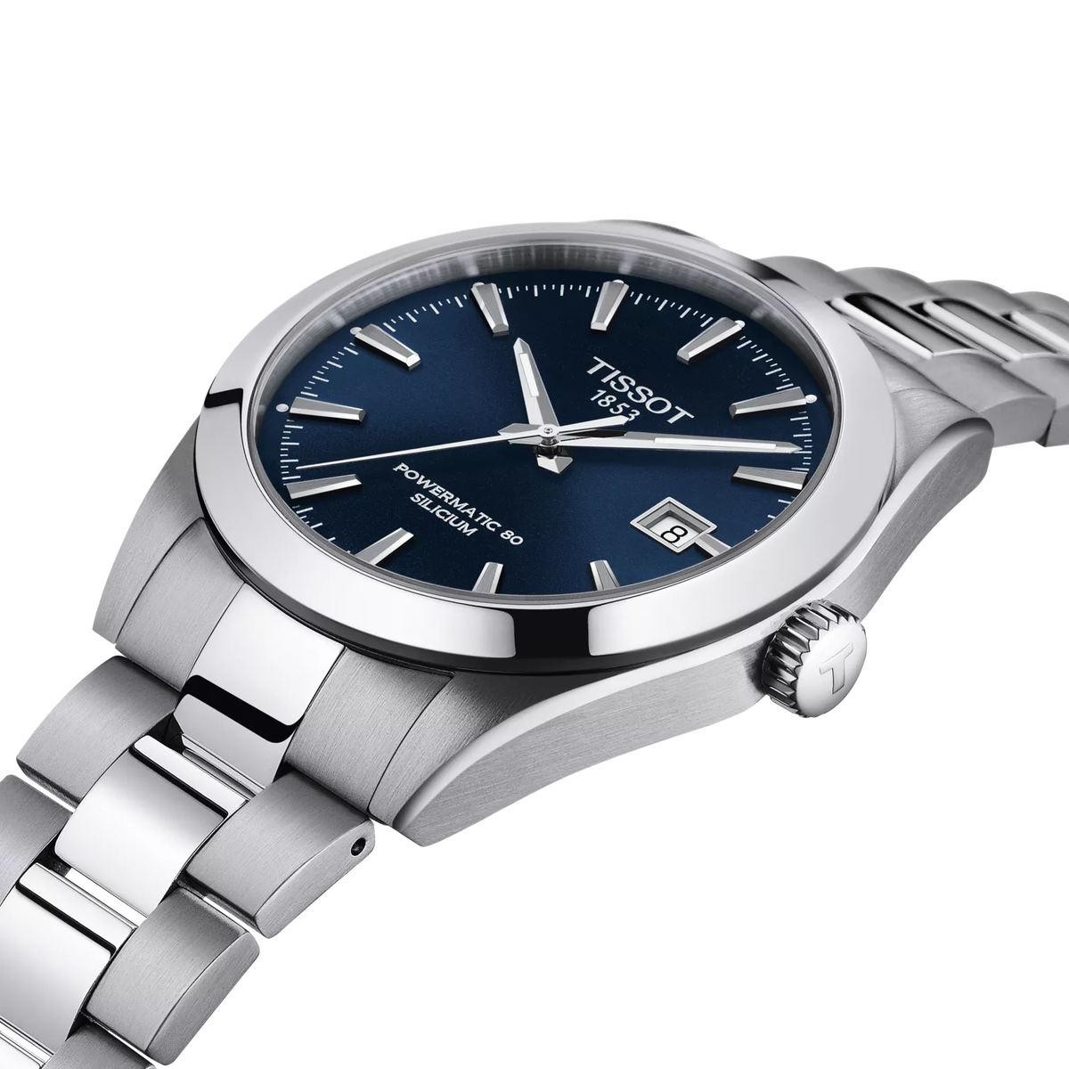 Reloj Tissot Gentleman Powermatic 80 40mm Automático Hombre Azul T127.407.11.041.00 – detalle de esfera y acabados