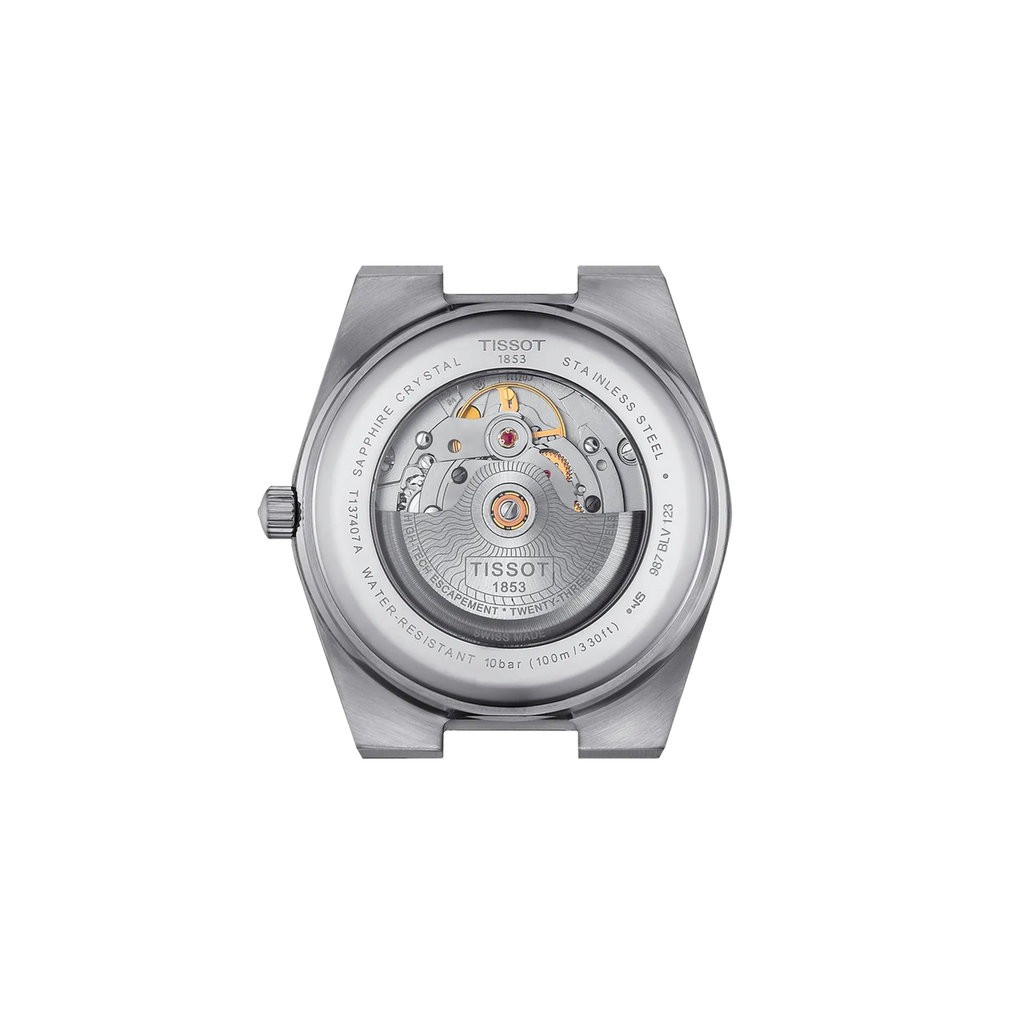 Reloj Tissot PRX Powermatic 80 40 mm Automático Azul hielo T137.407.11.351.00 – vista posterior