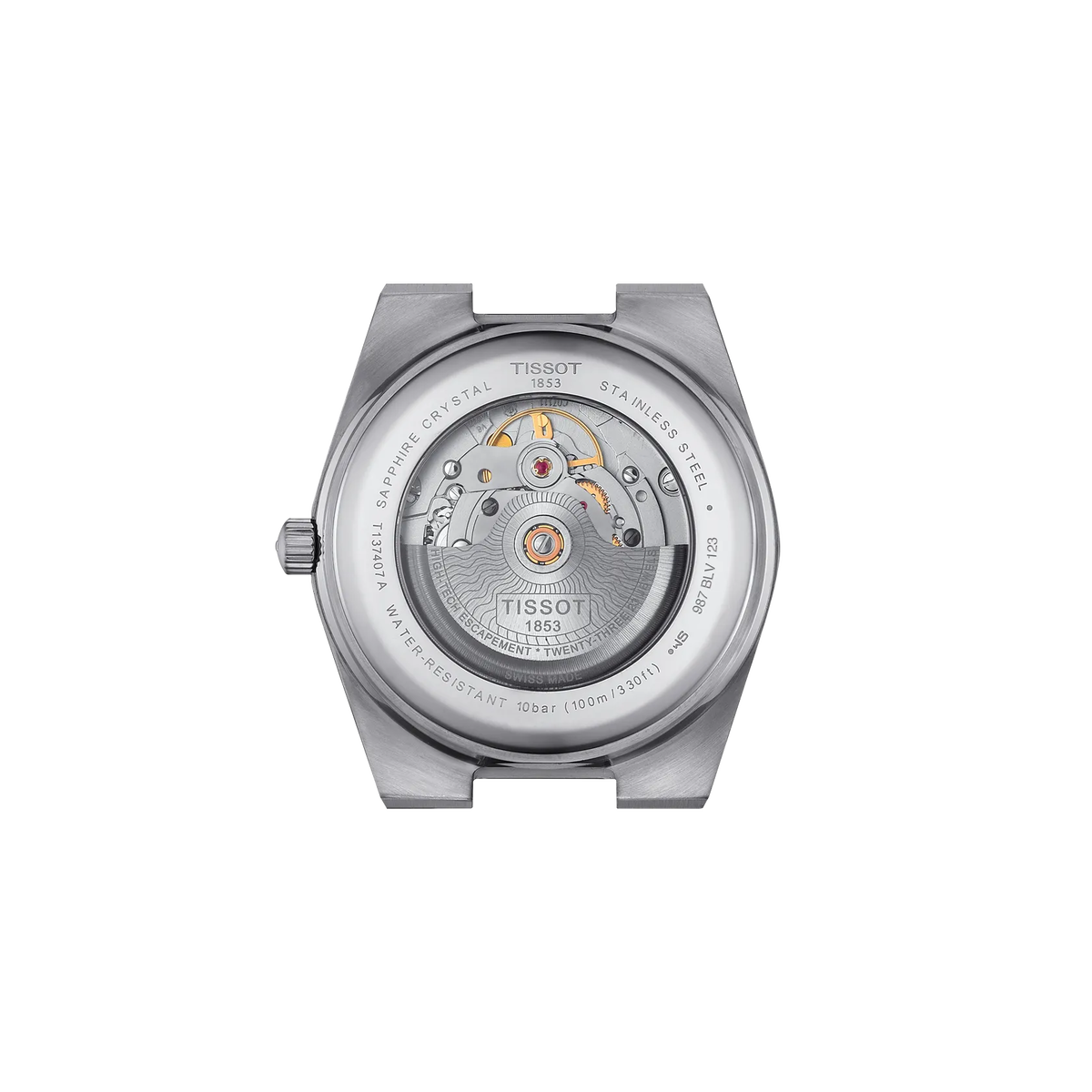 Reloj Tissot PRX Powermatic 80 40 mm Automático Azul degradado T137.407.11.051.01 – vista posterior