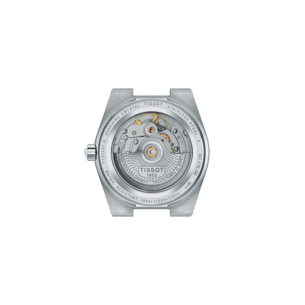 Reloj Tissot PRX Powermatic 80 35 mm Automático Negro T137.207.11.051.00 – vista posterior