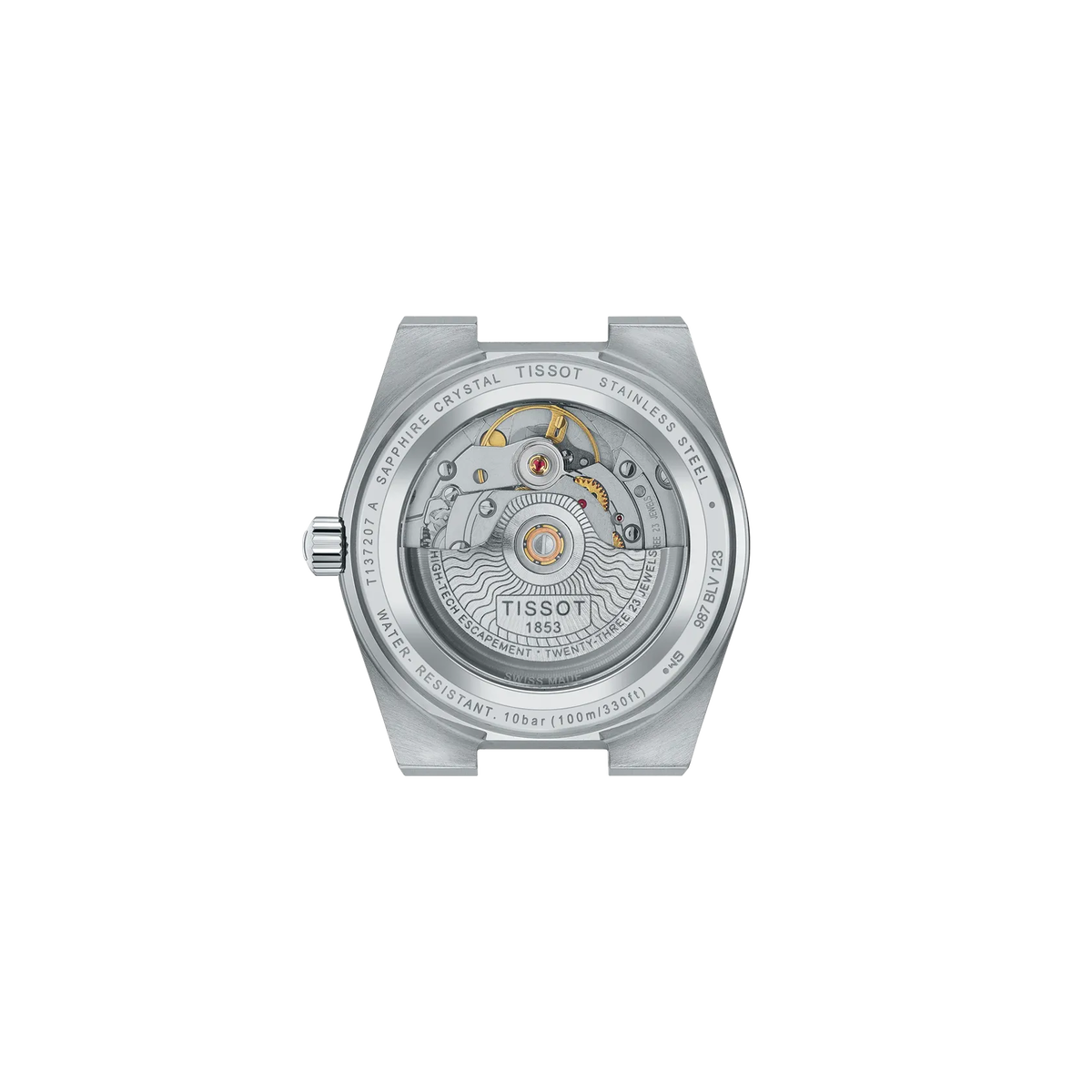 Reloj Tissot PRX Powermatic 80 35 mm Automático Negro T137.207.11.051.00 – vista posterior
