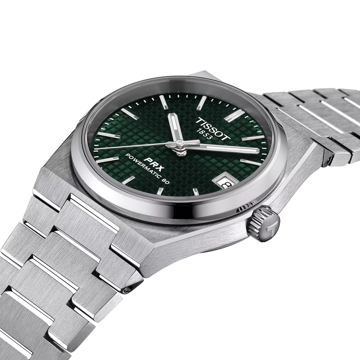 Reloj Tissot PRX Powermatic 80 35 mm Automático Verde T137.207.11.091.00 – detalle de esfera y acabados
