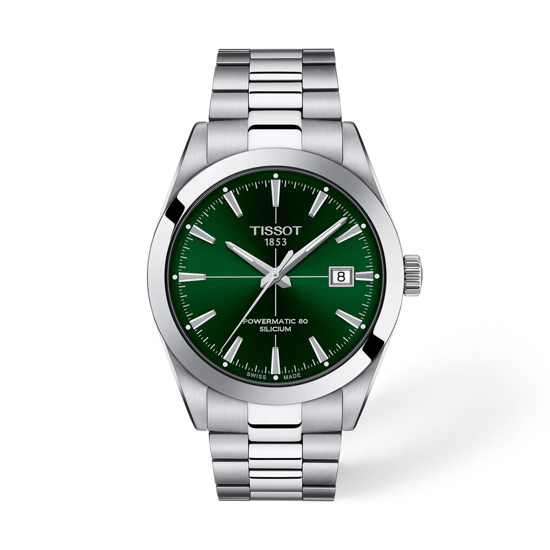 T127.407.11.091.01 — Vista frontal del reloj Tissot Gentleman 40mm con sombra