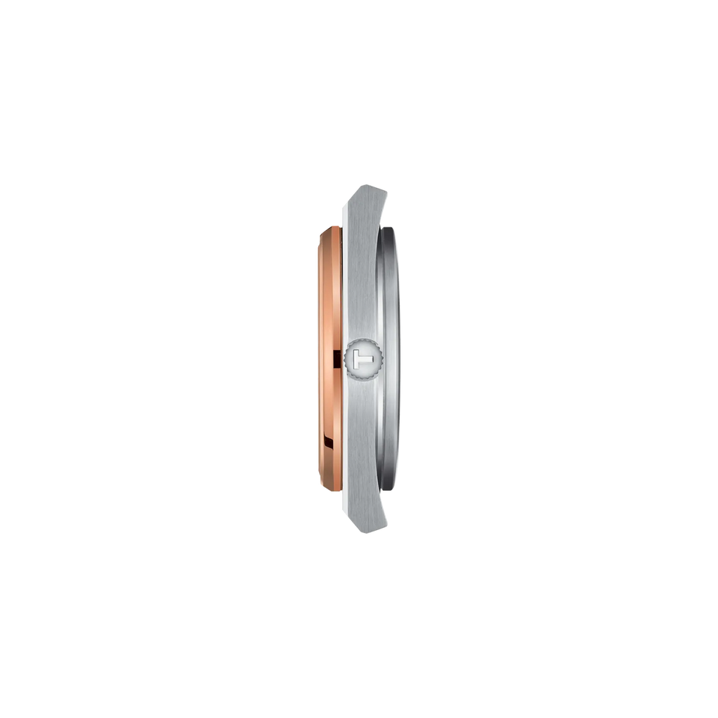 Reloj Tissot PRX Powermatic 80 40 mm Automático Blanco y oro rosa T137.407.21.031.00 – vista de perfil