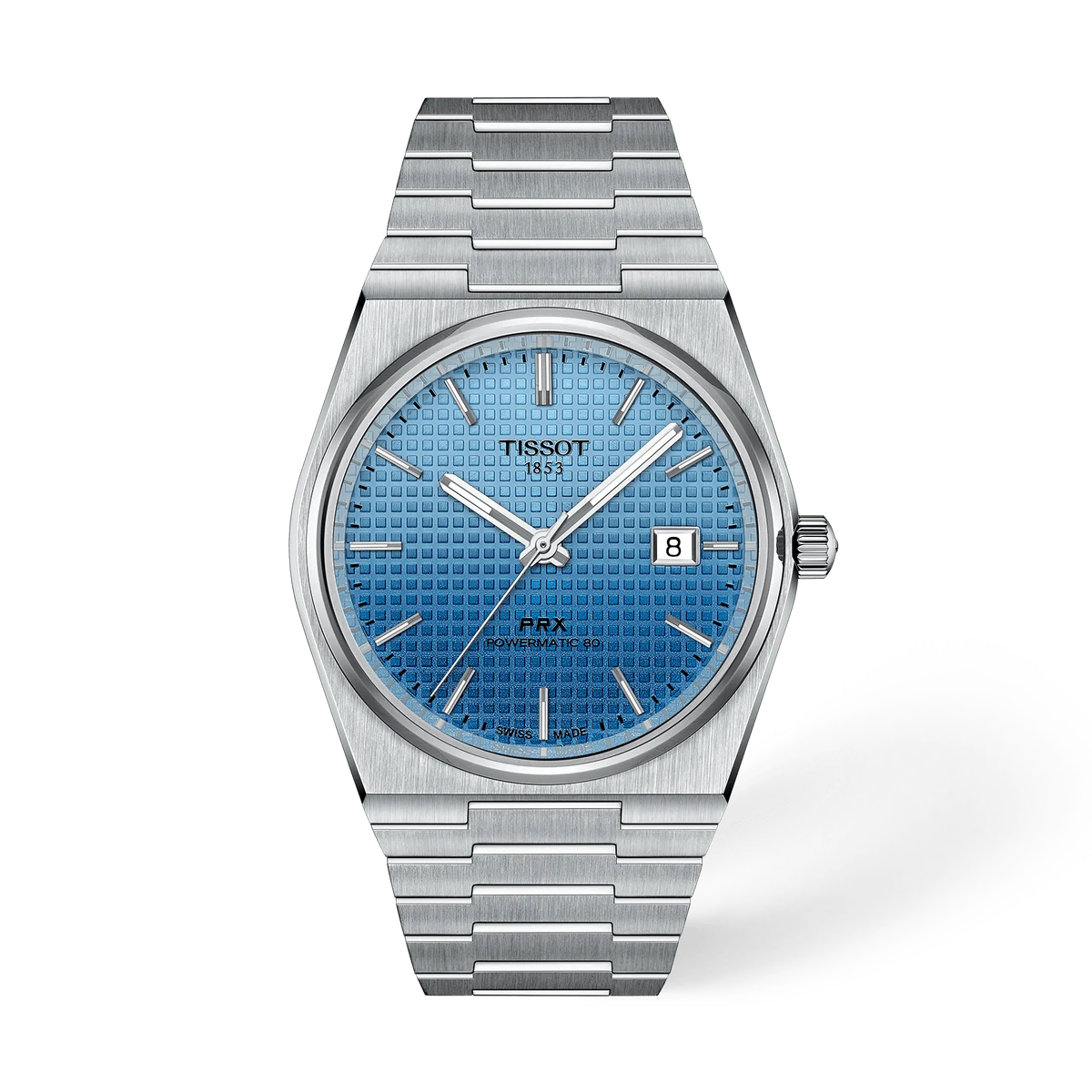 Reloj Tissot PRX Powermatic 80 40 mm Automático Azul hielo degradado T137.407.11.351.01 – vista frontal