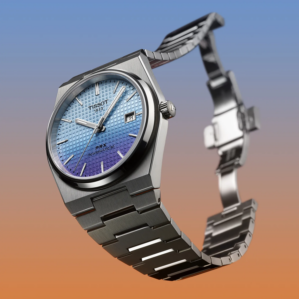 Reloj Tissot PRX Powermatic 80 40 mm Automático Azul hielo degradado T137.407.11.351.01 – vista oficial 5