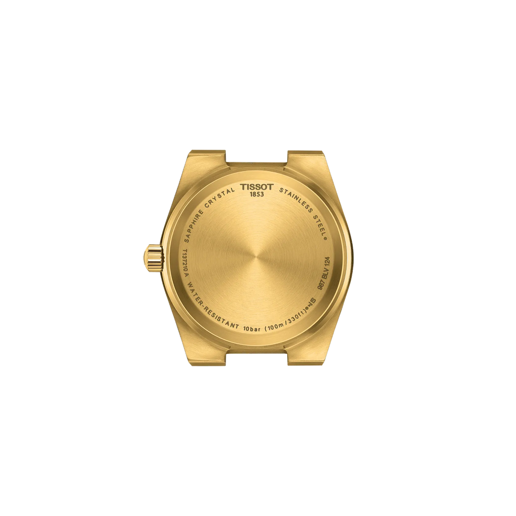 Reloj Tissot PRX 35 mm Cuarzo Dorado T137.210.33.021.00 – vista posterior