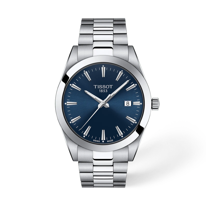 T127.410.11.041.00 — Vista frontal del reloj Tissot Gentleman 40mm con sombra