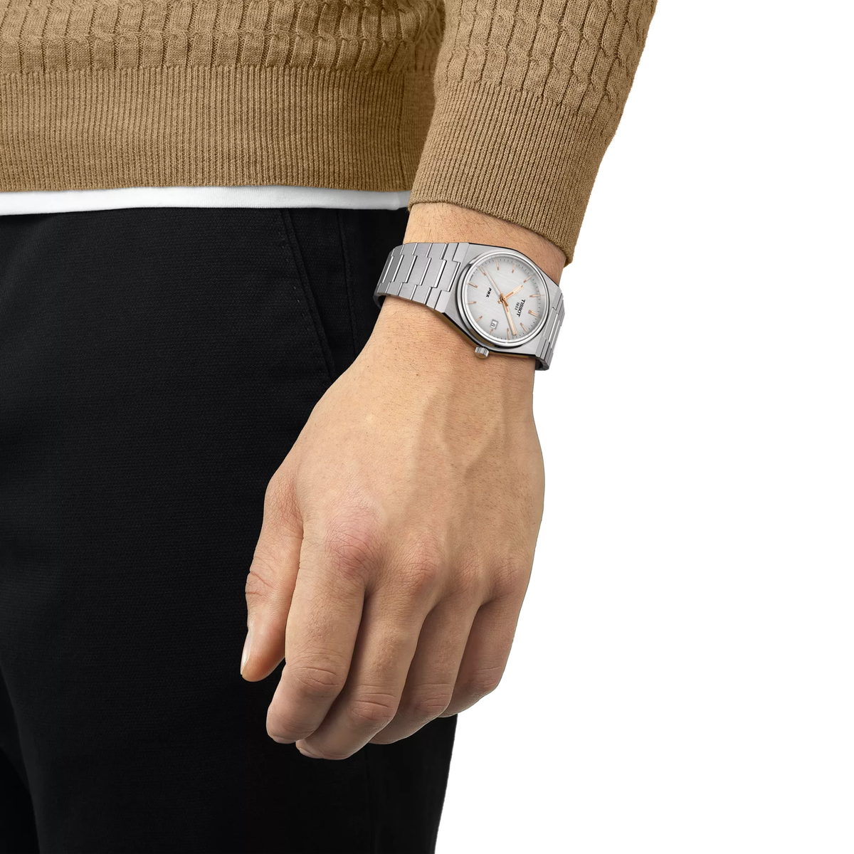 Reloj Tissot PRX 40mm Cuarzo Hombre Plata T137.410.11.031.00 – vista en muñeca