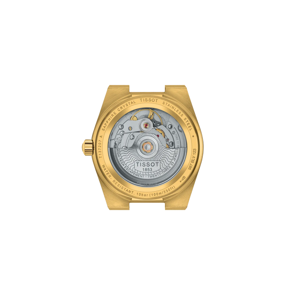 Reloj Tissot PRX Powermatic 80 35 mm Automático Champán T137.207.33.021.00 – vista posterior