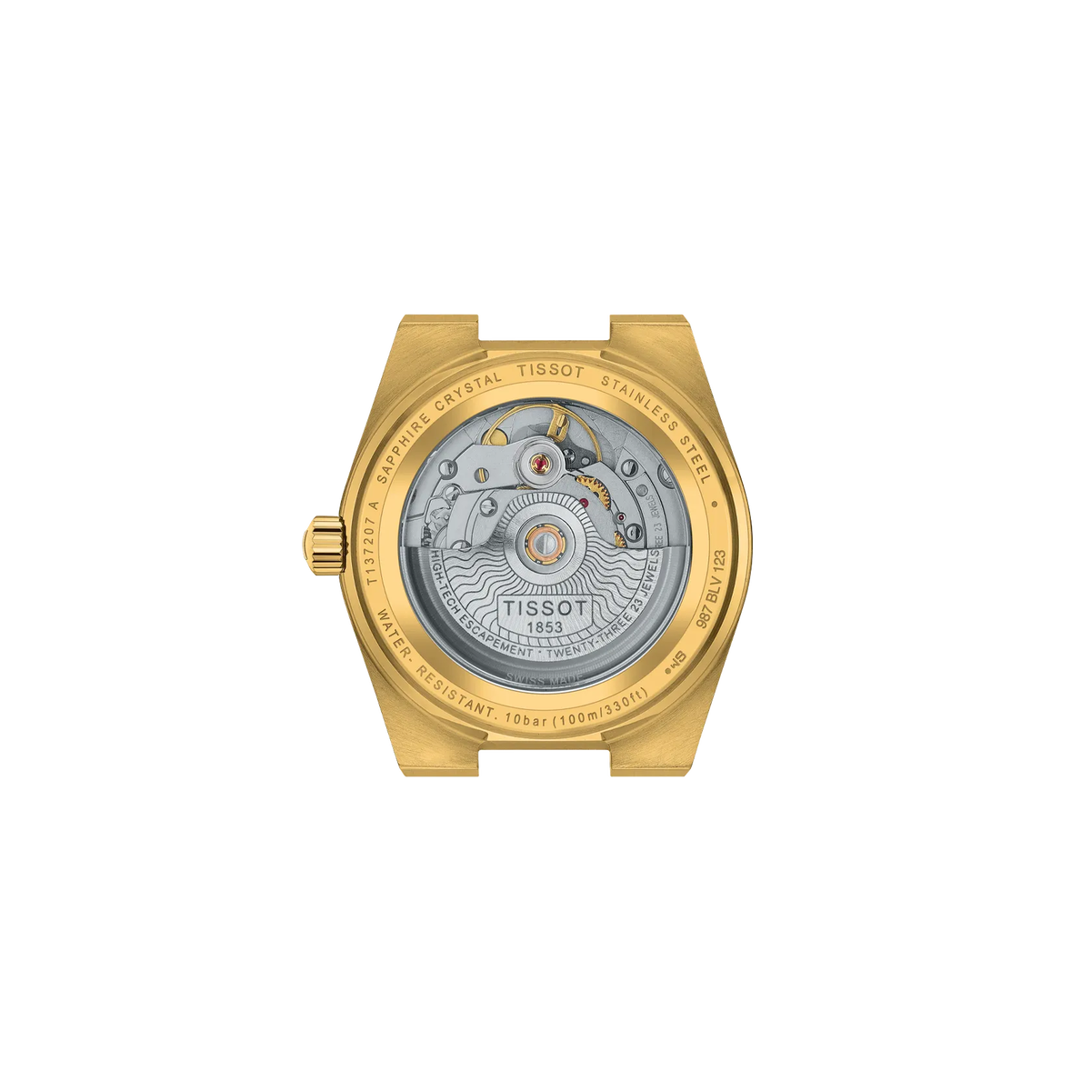 Reloj Tissot PRX Powermatic 80 35 mm Automático Champán T137.207.33.021.00 – vista posterior