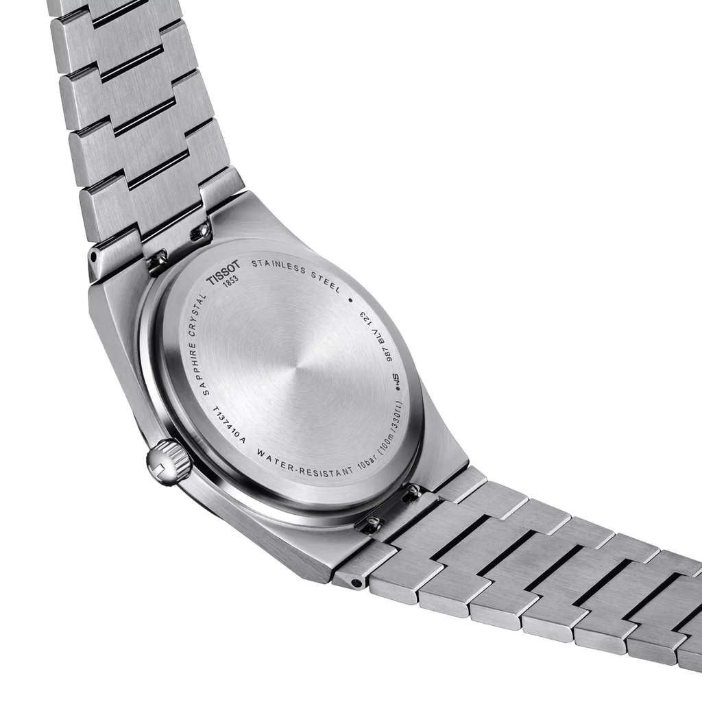 Reloj Tissot PRX 40mm Cuarzo Hombre Azul T137.410.11.041.00 – detalle de esfera y acabados