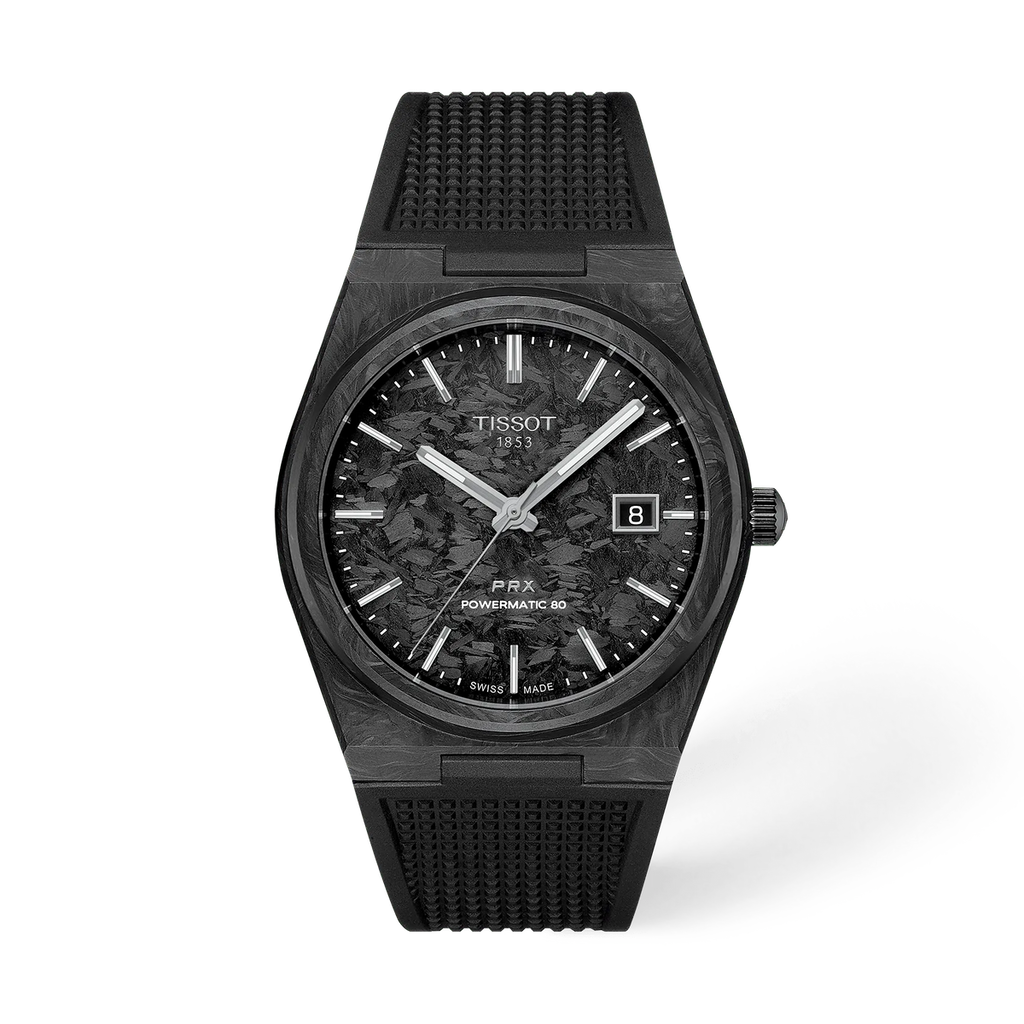 Reloj Tissot PRX Powermatic 80 40.5 mm Automático Negro carbono T137.907.97.201.00 – vista frontal